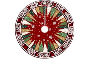RABUSOFA Christmas Tree Skirt 48 inch, Xmas Tree Skirt Winter Merry Christmas Tree Mat for Small Trees Winter Home Party Holi