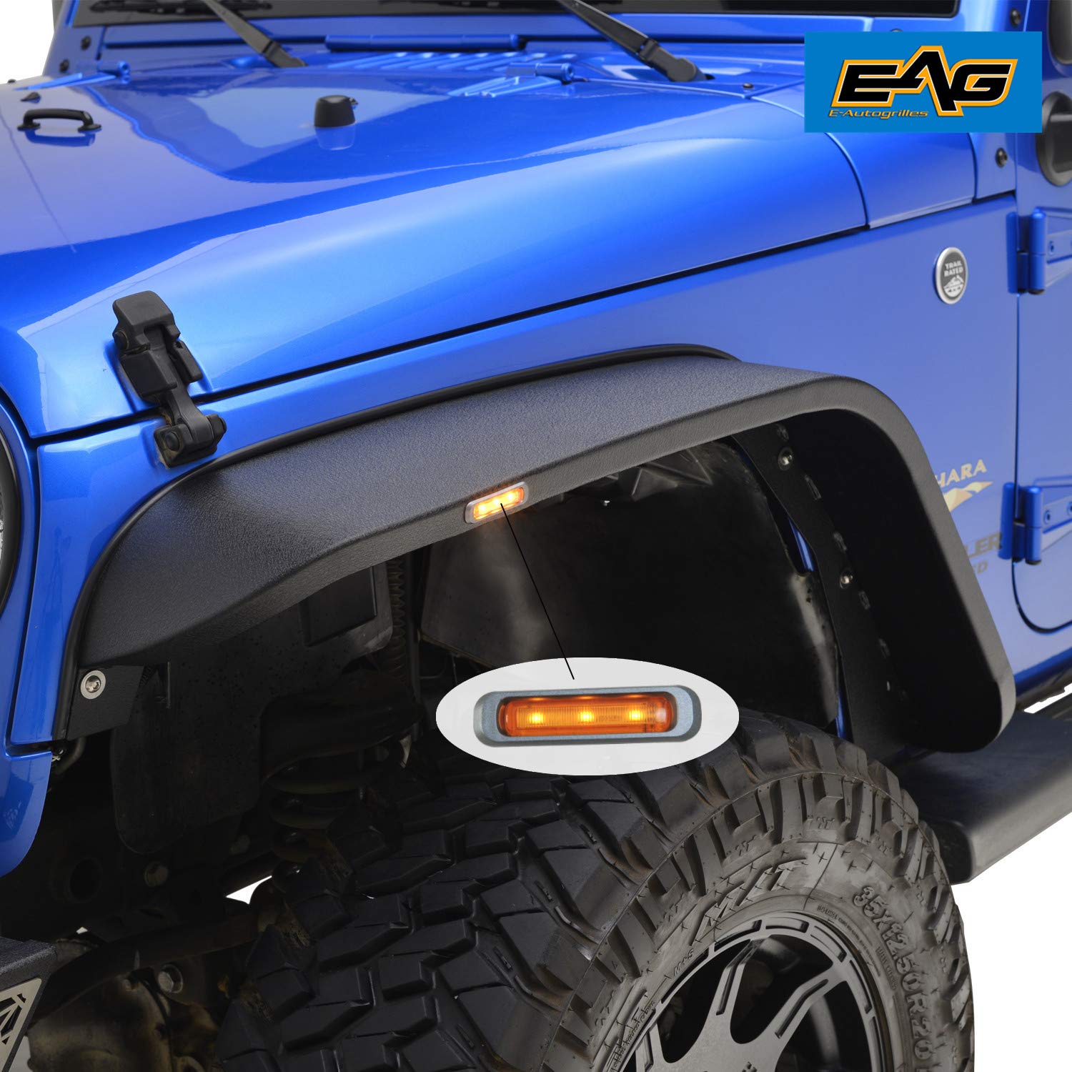 EAG Front Fender Flare LED Ultra Regular Width Fit for 0718 Jeep