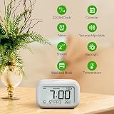 DOOMAY Digital Alarm Clock Bedside Battery Powered with LCD Backlight view 2