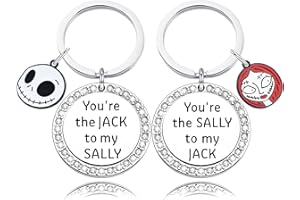WKXZMTR Jack Keychian Jack and Sally Keychains Couples Matching Keychain Gifts for Boyfriend Girlfriend Jack Lover Gift