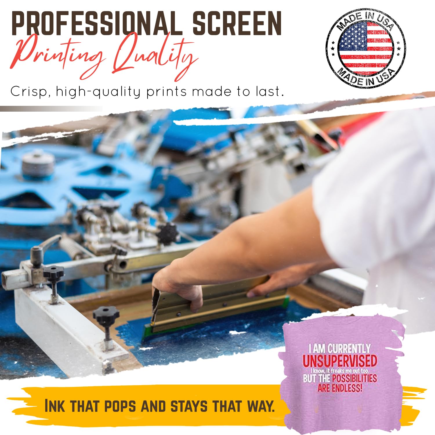 Feelin Good Tees I'm Currently Unsupervised Novelty Graphic Sarcastic Funny T Shirt