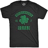 Mens Shenanigans Squad T Shirt Funny St Patricks Day Clover Graphic Saint Paddy Tee