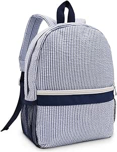 seersucker backpack with pockets