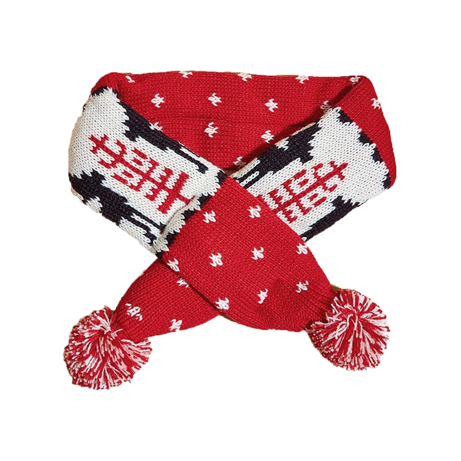 Baoblaze Dog Winter Knitted Scarf, Dog Christmas Scarf, Xmas Cute Decorate Gift, Mini Animal Scarf Christmas Dog Cat Santa Scarf, L Xmas Tree
