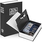 KYODOLED Diversion Book Safe with Combination Lock, Secret Safe Metal Lock Box, Money Storage Collection Box, 9.5" x 6.2" x 2.2" Black Large