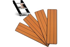 OCEANBROAD EVA Foam RV Step Cover 24''x6.5'' 4 Pack with Self Adhesive for Ladders Trailers Truck Campers RV Steps Treads, Brown