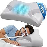 CPAP Pillow for Side Sleeping Relief Neck Shoulder Pain: Neck Support Pillow Reduce Air Leak/Mask Pressure-Memory Foam Pillow with Cooling Pillowcase for Side Back Stomach Sleepers for a Better Sleep