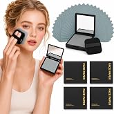 Oil Blotting Sheets for Face, 500 Pcs Blotting Papers for face with Mirror, Puff and Refill Pack, Rapidly absorb excess oils Makeup Friendly for Women with Oily Skin (Light Gray and Odorless)
