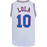 Mens Basketball Jerseys #10 Lola Space Movie Jersey Shirts White/Black