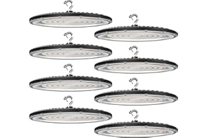 bulbeats 200W LED High Bay Light 28000lm (Eqv.800W MH/HPS) High Bay LED Light, ETL Listed 5000K Daylight UFO Shop Lights, Energy Saving Upto 7300KW/5Yrs(5Hrs/Day) for Commercial Lighting (8Pack)