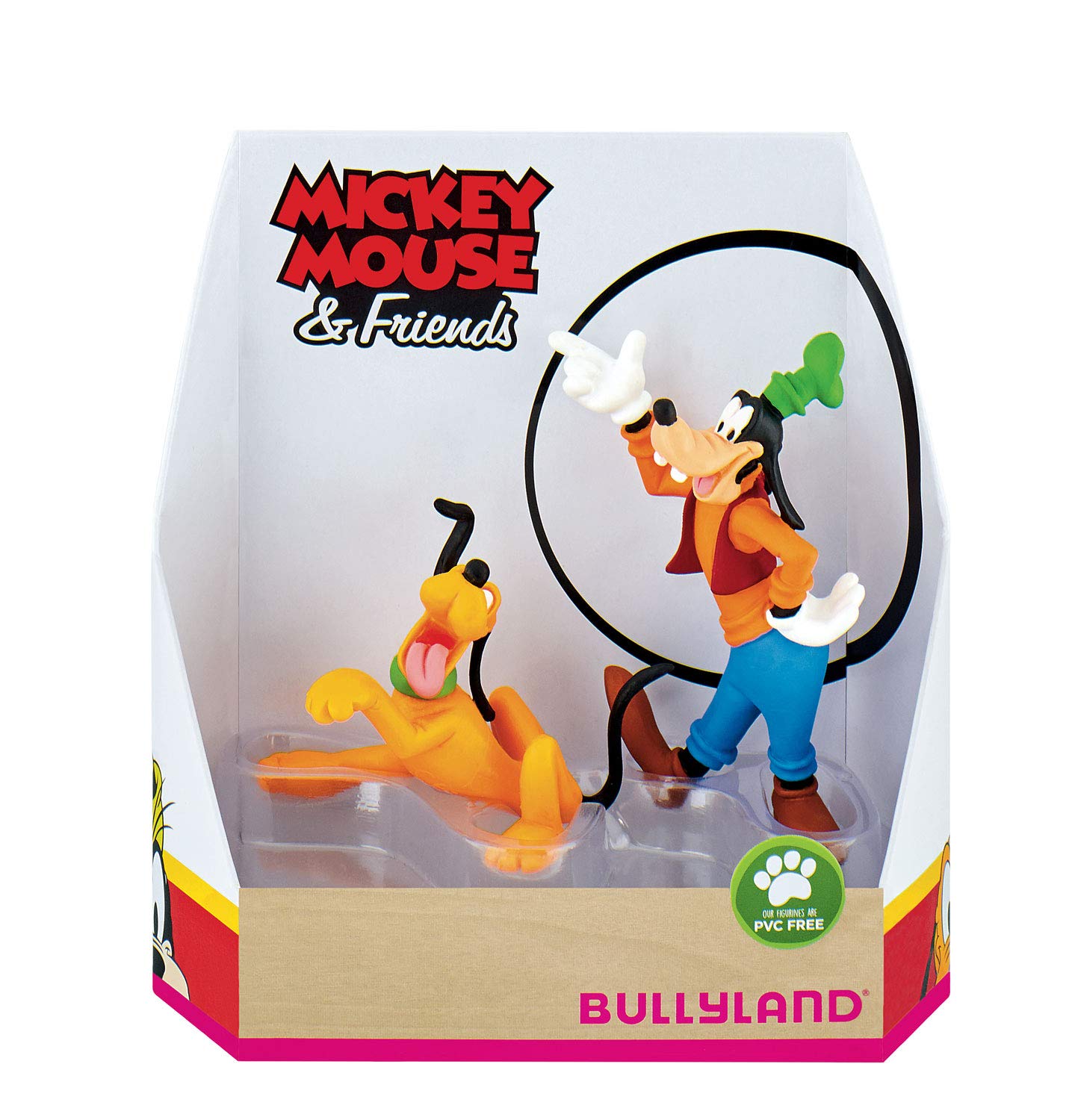Bullyland 15085 Toy Set Walt Disney Mickey Mouse Gift Set Pluto and Goofy, Lovingly Hand-Painted Figures, PVC-, Great Gift for Boys and Girls for Imaginative Play