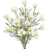 Briful 5PCS Fake Flowers Sprays White Hibiscus Artificial Flowers 27 ½’’ Long Stems Realistic Silk Flowers Faux Bridal Bouquet for Home Décor Indoor Farmhouse Wedding Centerpieces Vase