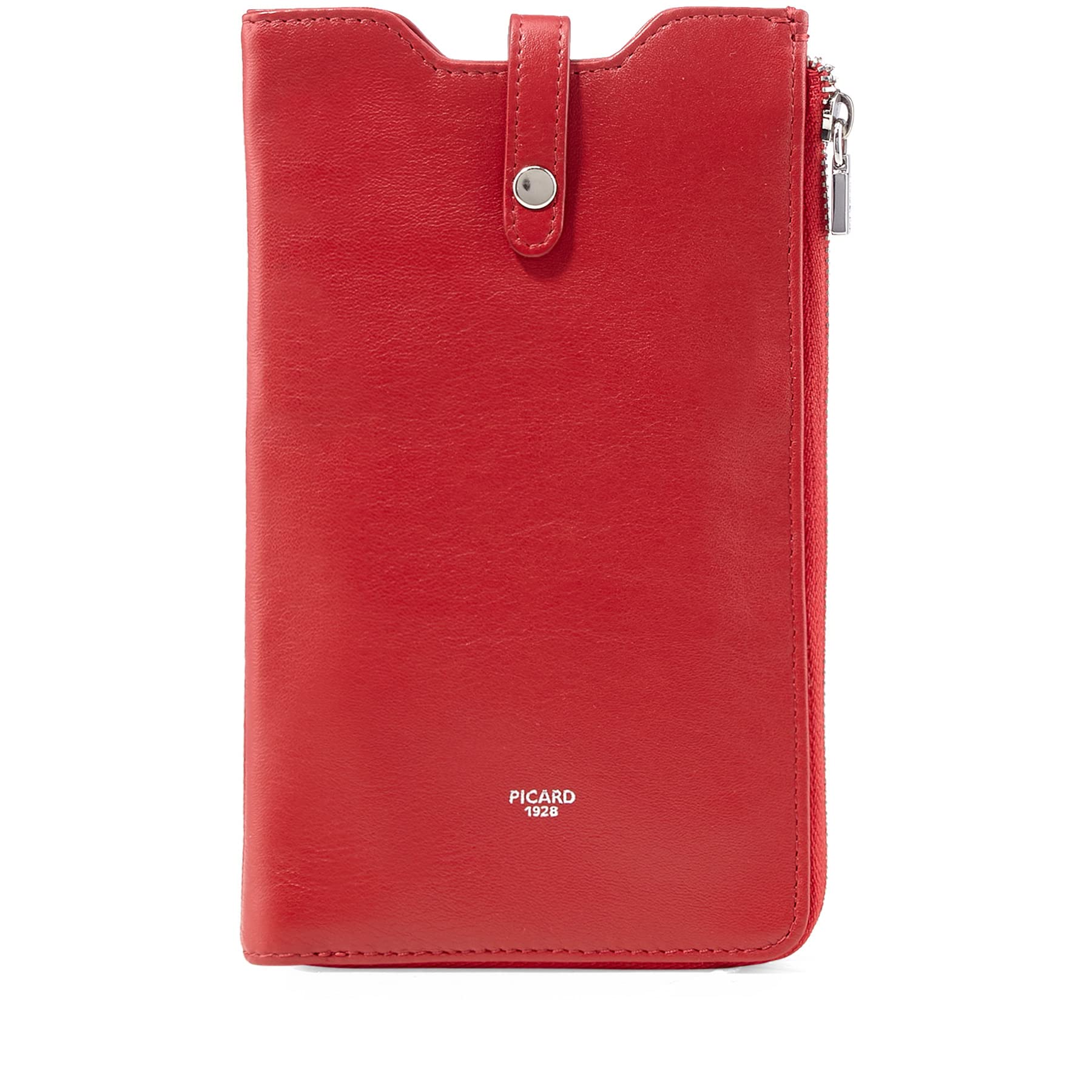 Picard Bingo 9446342087 Mobile Phone Case and Wallet Cowhide Leather Red 10 x 2 x 18 cm with Press Stud and Zip, red, 0