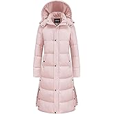 Chrisuno Women's Long Winter Coat Warm Windproof Quilted Puffer Jacket Thicken Puffy Parka With Hood
