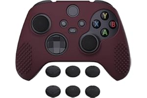 eXtremeRate PlayVital Wine Red 3D Studded Edition Anti-Slip Silicone Cover Skin for Xbox Series X/S Controller, Soft Rubber C