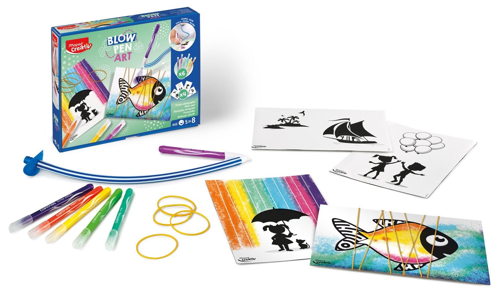 Maped Creativ Blow Art Colouring Felt Tip Pens, Assorted, 22 Piece Set