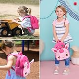 URAQT Toddler Backpack Pink Rabbit Plush Kids Mini School Bag 1-2 Years view 6