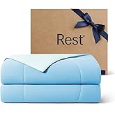 REST® Evercool® Cooling Comforter, King/Cali King, Blanket for Hot Sleepers, All Season Bedding to Keep Cool for Night Sweats, Breathable Lightweight Duvet, 106x90 Inches, Aqua Blue
