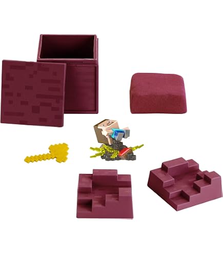 Mattel Minecraft Mini Mining Set - Steve With Dragon Egg Figure, Moldable Sand & Molds For Building Biomes, Creative Play - View #5