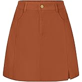 Belle Poque Women Corduroy Mini Skirt with Pockets Classic A-Line Fall Winter Basic Short Skirts
