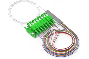 Poyiccot PLC Fiber Optical Splitter 1X16, 0.9mm G657A1 Singlemode SC 1X16 Fiber Optical Splitter for Home Wiring, Engineering Project, Fiber LAN, 1M/3.3ft