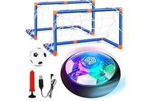 OurHonor Hover Soccer Balls, 2 in1 Hover Football Toy Set with LED Star Night Light USB Rechargeable Bumper Sports Games Gift for Boys Age 6 7 8 9 10 11 12 Christmas Birthday Party Present