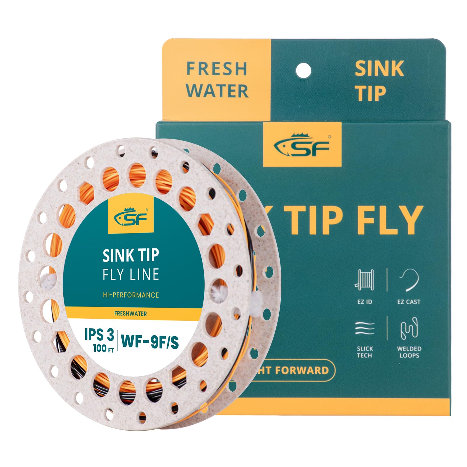 SF Sinking Tip Line Fly Fishing Line Weight Forward Taper Floating Sinking Tip Line Orange/Black WF9F/S IPS3
