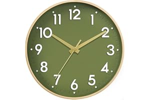 Mosewa Wall Clock 8 Inch, Battery Operated Silent Non-Ticking Modern Analog Clock Decorative for Kitchen, Bedroom, Office(Gold)