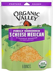 Organic Valley 3 Cheese Organic Finely Shredded Mexican Cheese Blend