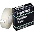 Highland 6200341296 Invisible Permanent Mending Tape, 3/4-Inch x 1296-Inch, 1-Inch Core, Clear