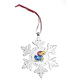 Kansas Jayhawks Snowflake Christmas Ornament