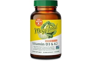 MegaFood Vitamin D3 5000 IU (125 mcg) - Vegetarian Supplements with Vitamin D3 K2 - Supports Bones, Teeth, Muscles & Immune H