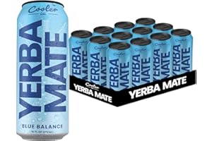 COOLER CO. YERBA MATE COOLER CO. | YERBA MATE | 12 Pack | 100% Organic Yerba Mate Caffeine | 150 mg Caffeine | 3 Organic Ingredients | Natural Ingredients | No Artificial Colors or Stimulants | Blue Balance Flavor