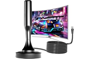AQUARIO TV Antenna Indoor,TV Antenna for Local Channels,HD Digital Antenna for Smart TV with Strong Magnetic Base for Easy Installation,Support 4K 1080p 15ft Long Cables Size: Medium