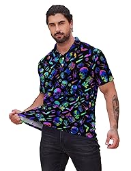 Xdceu Men's Skull Polo Shirts Hawaiian Golf Polo