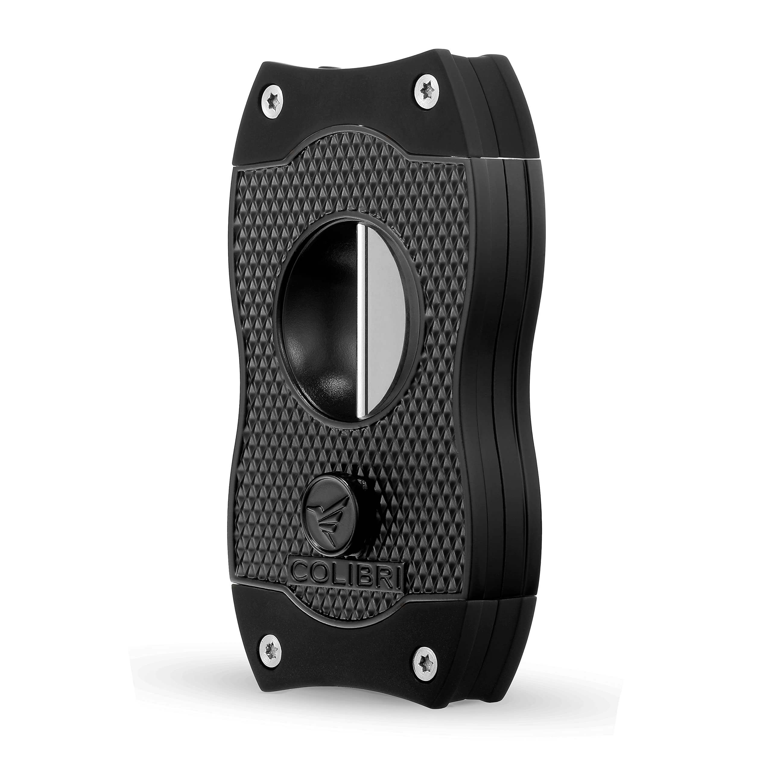 Colibri V-Cut Cigar Cutter — Diamond Cut Pattern — Deep 7mm V-Cut — Suitable for Up-to 60+ Ring Gauge Cigars — Spring Loaded Release — Ergonomic Design — Ideal Gift