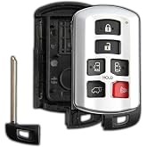 Remote Key Fob Cover Shell Case for 2011-2020 Toyota (HYQ14ADR) | Replacement for 2011 2012 2013 2014 2015 2016 2017 2018 2019 2020 Sienna (89904-08010) 6-Button No Programming Necessary