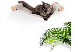 TidyNuts Cat Hammock Wall Mounted, Cat Wall Shelves, Wooden Cat Wall Furniture, Cat Wall Bed, Cat Wall Perches for Large Cats or Kitty Sleeping, Playing, Climbing, and Lounging