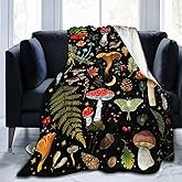 Mushroom Flannel Fleece Bed Blanket Throw Blanket Lightweight Cozy Plush Blanket for Bedroom Living Rooms Sofa Couch 50