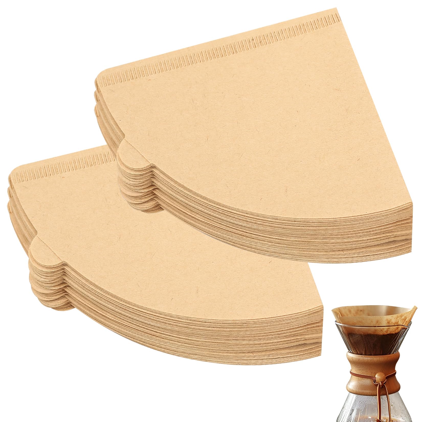 200 Pcs Unbleached Cone Filter Paper - Size 02, Compatible with Coffee Dripper & Pour Over Maker - 1-4 Cups