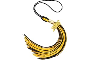 QIHOMPIB 2026 Black Gold Gradution Tassel with Golden Charm for Graduation Cap Hat Gown Headband Decorations Senior Class of 2026 Congrats Grad Party Favors Supplies Ceremonies Memorial Graduations Decor