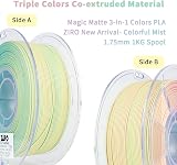 ZIRO Tricolor Gradient Matte 3D Printer Filament 1.75mm 1kg PLA Multicolor view 2
