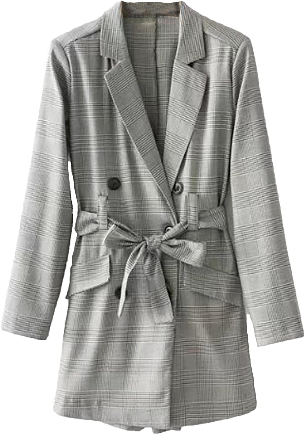 Upside-down Women's Slim Fit Casual Plaid Blazer with Jumpsuits Grey at Amazon Womenâs Clothing 