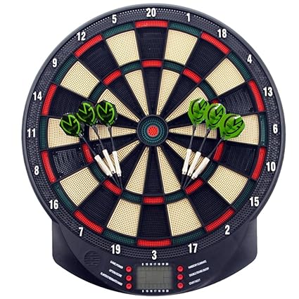 MCTECH® Profi Elektronische Dartscheibe Dartboard Dartona Soft-Dartpfeile Steeldart 6 Dartfeile + 70 Varianten (type A)