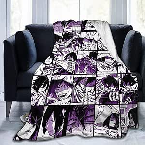 Hirkeld Puriver Tamaki Amajiki Collage Fleece Blanket, Ultra Soft