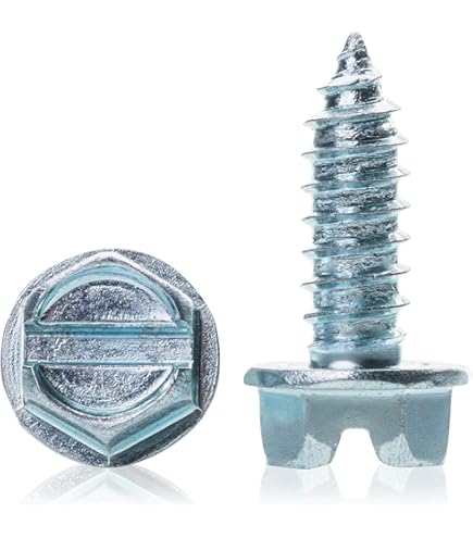 thumbnail image 2 of HI-TECH Zinc Plated License Plate Screws 100 Pack #14 X 3/4\" – Rust-Resistant Hex Head Fasteners, Heavy-Duty, Weatherproof Fit For Cars, Trucks & Motorcycles 2 of 13