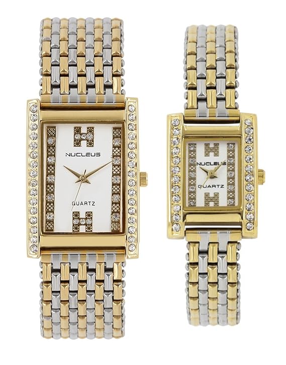 Casual Analog White Dial Couple Watch - NLCTTW
