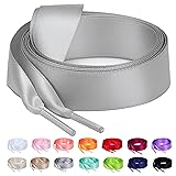 Booyckiy Flat Colorful Satin Ribbon Shoelaces