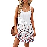 WEESO Summer Dresses for Women Adjustable Spaghetti Strap Beach Vacation Casual Cute Sundresses with Pockets
