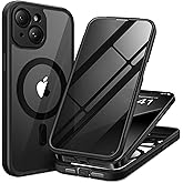 TIESZEN for iPhone 15 Plus Case, Compatible with MagSafe, Built-in Privacy Screen Protector and Camera Protection, Anti Spy Full Body Dustproof Shockproof Hard Phone Case 6.7", Black